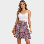 Women’s Cami Dress Floral Print Lace Trim Lightweight Summer Fit